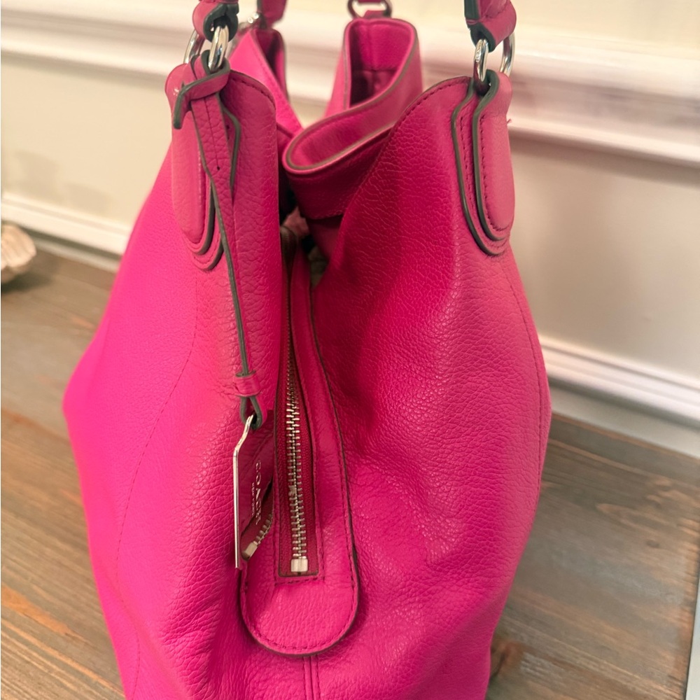 Coach Edie 31 Fuchsia Leather Hobo Bag - Picture 6 of 9